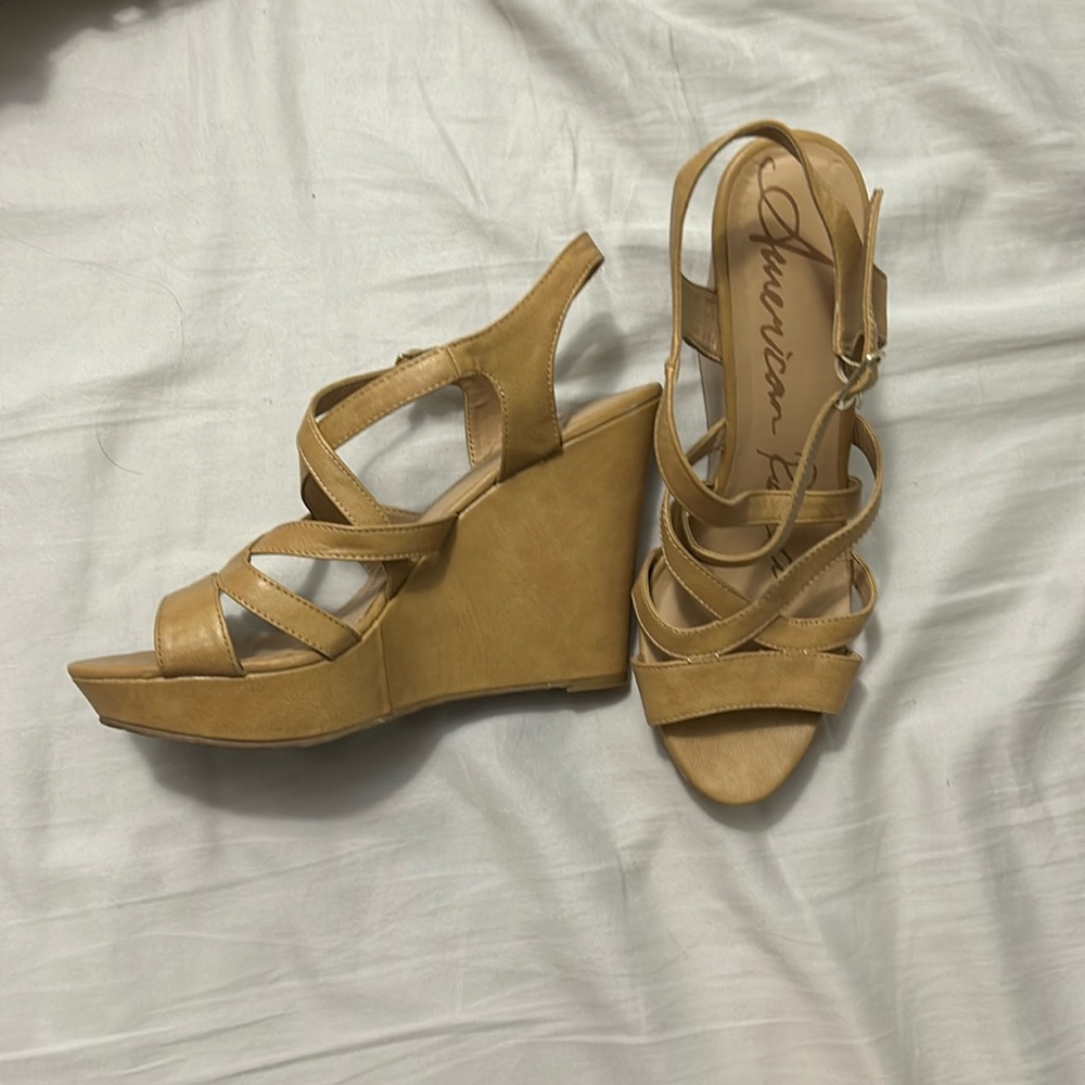 American Rag Beige/tan wedges Size 10